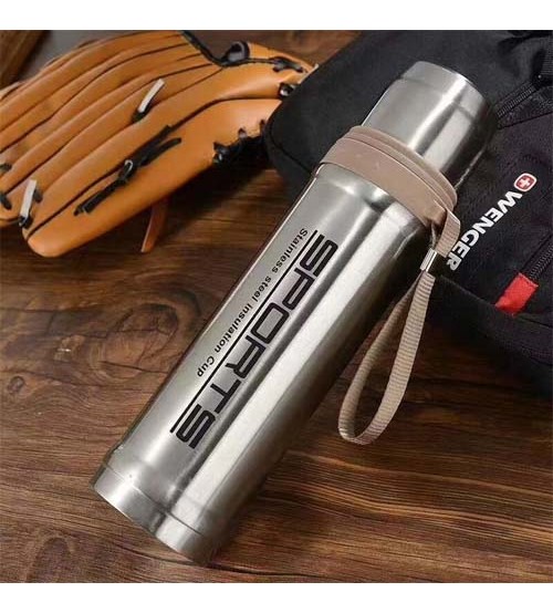 Hot And Cold Stainless Steel Vacuum Flask Water Bottle Silver Sports 750ml